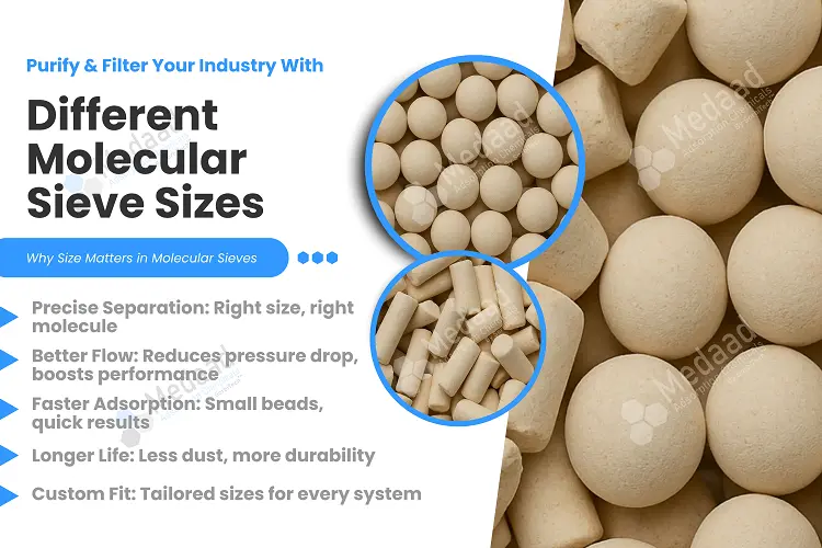 Different Molecular Sieve Sizes beads & Pellet