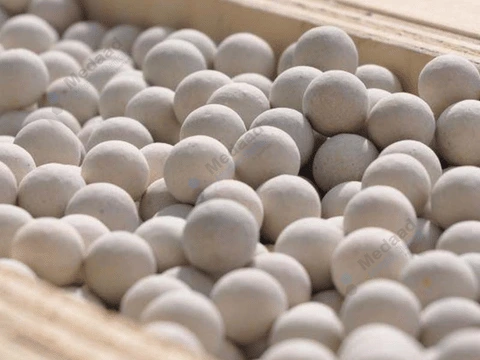 Inert ceramic support balls